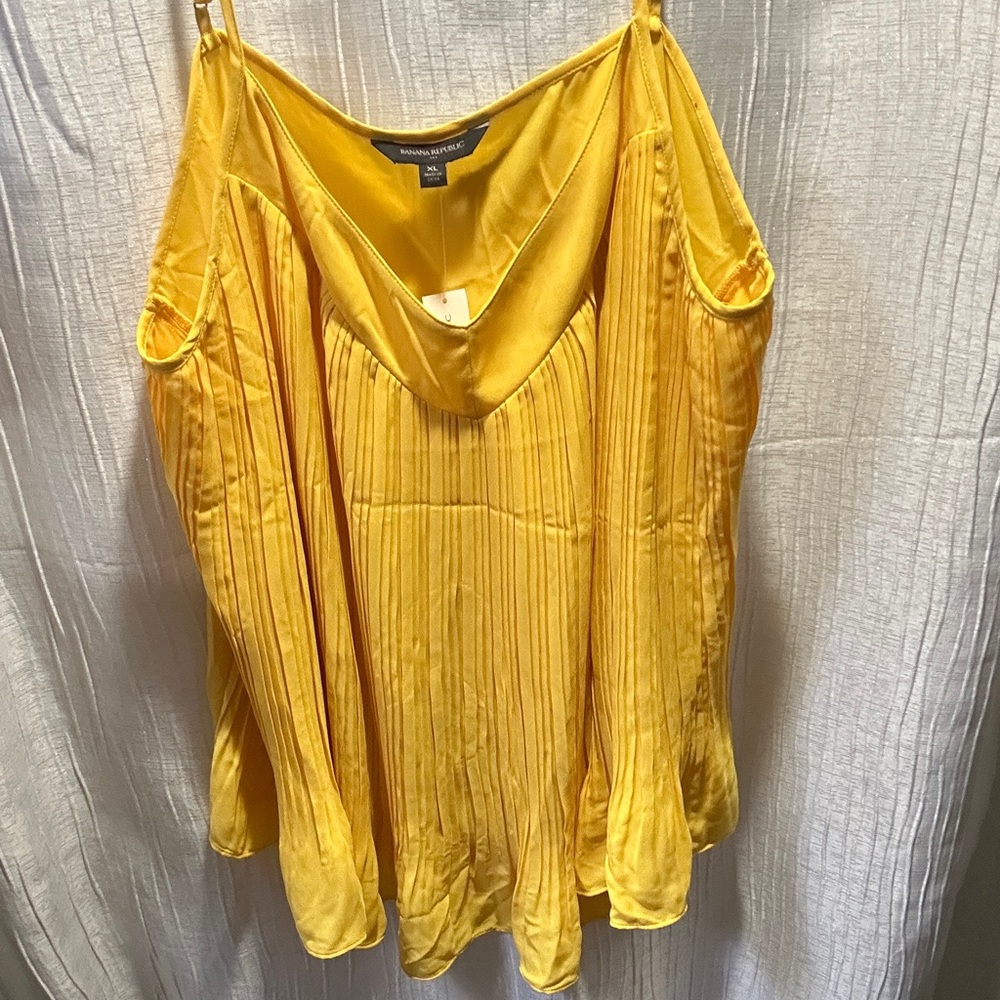 Banana Republic Yellow Pleated Camisole